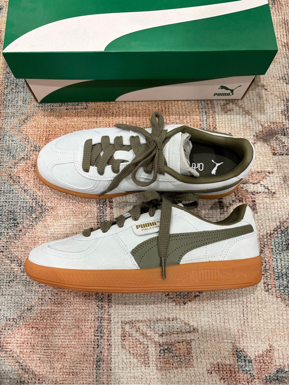 Women’s Puma Palermo Peaceful Blue/ Loden Green with Gum Sole - Picture 6 of 11
